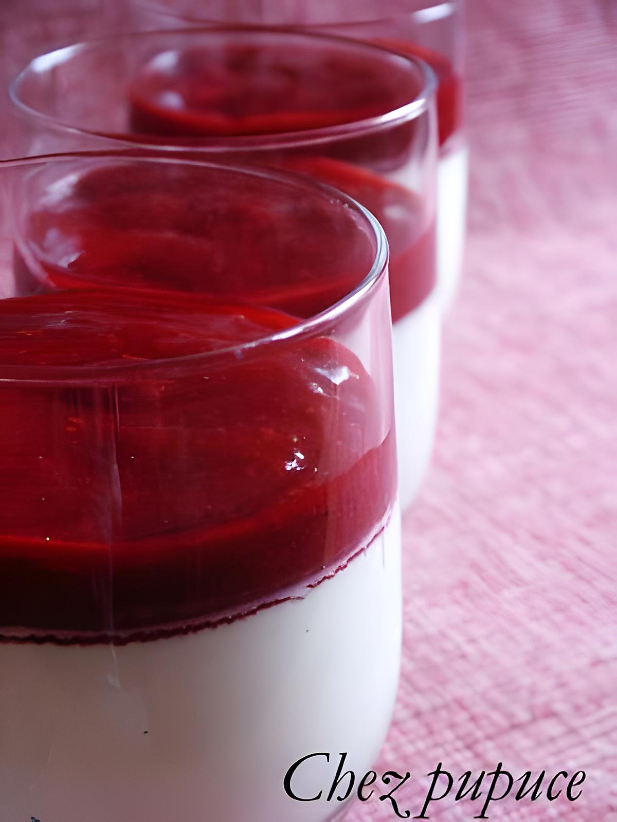 recette pana cotta vanillé au coulis de framboise