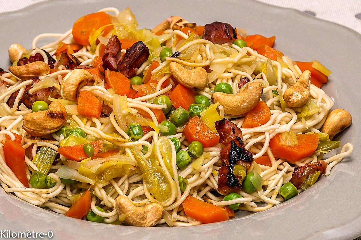 recette Nouilles chinoises aux légumes