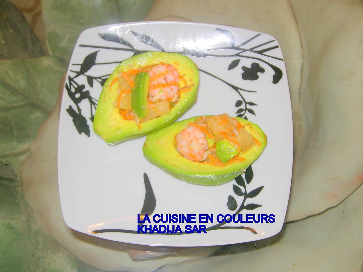 recette Avocats aux crevettes et à l’ananas