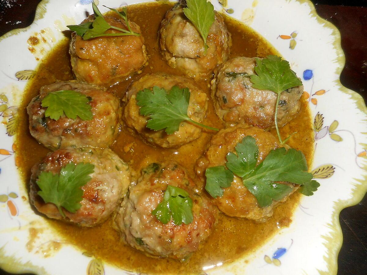 recette Boulettes de porc au curry