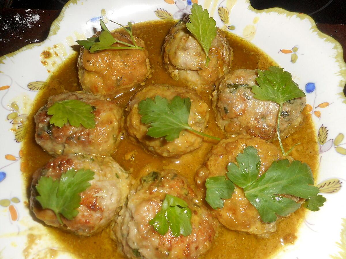 recette Boulettes de porc au curry