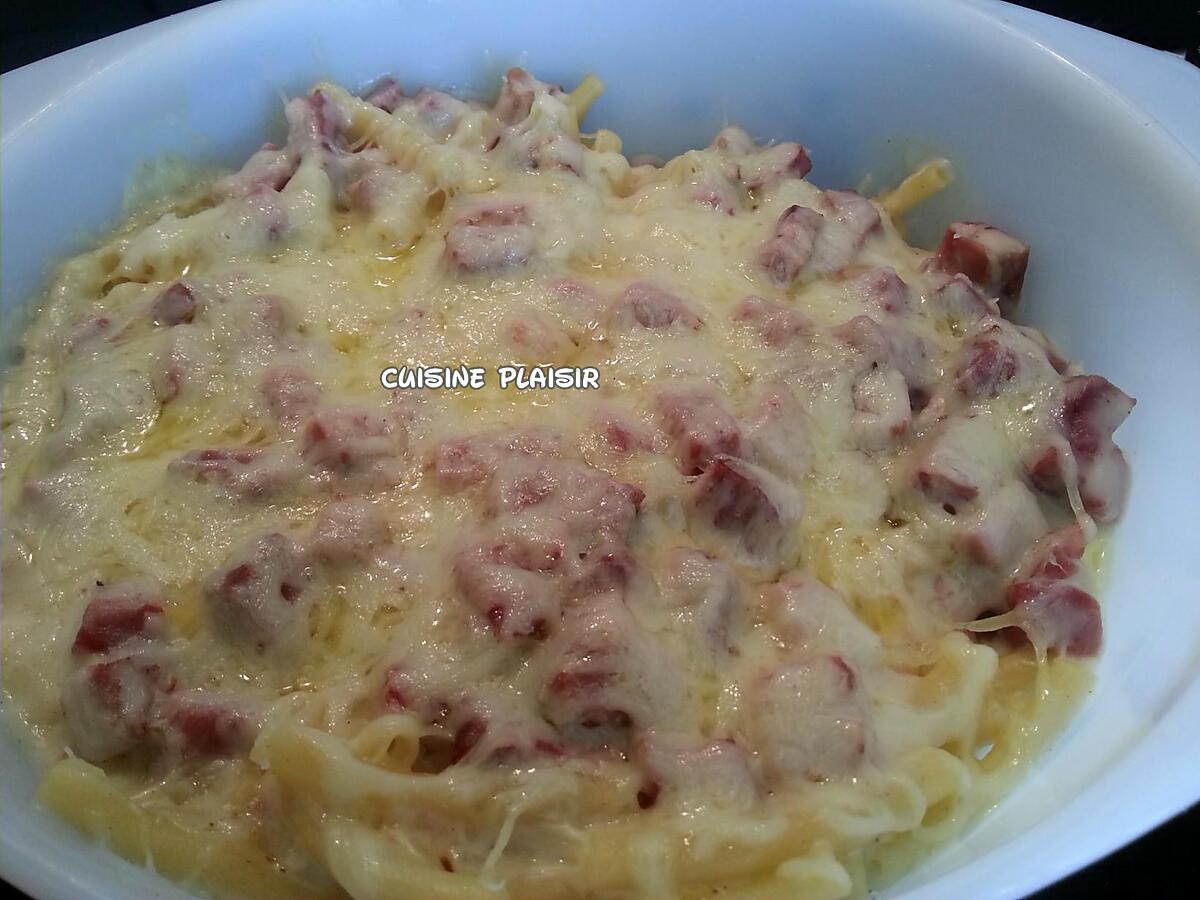 recette Gratin de pâtes au fromage