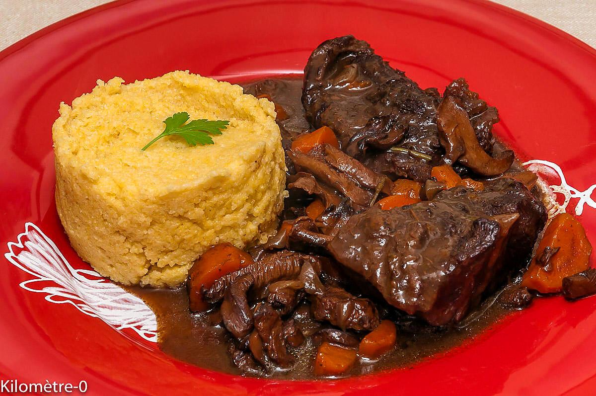 recette Joue de boeuf et polenta au café