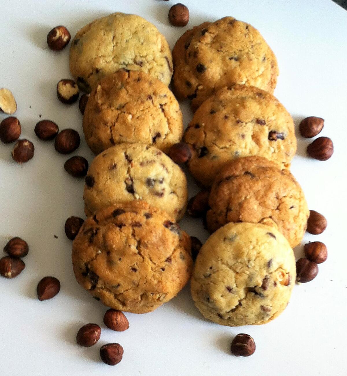 recette Cookies Extra chocolat blanc, chocolat noir et noisettes