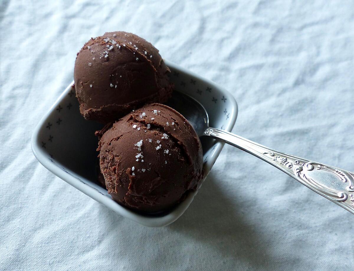 recette Sorbet chocolat noir à la fleur de sel par Pierre Hermé