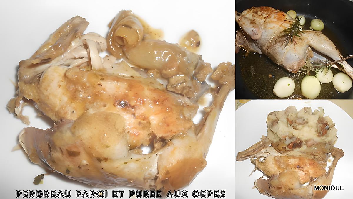 recette PERDREAU FARCI EN COCOTTE