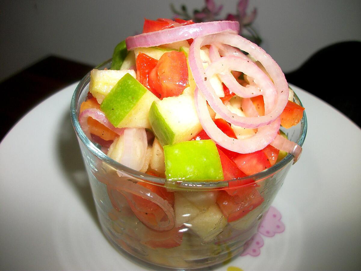 recette SALADE FRAÎCHEUR  POMME GRANNY SMITH & TOMATE ROUGE