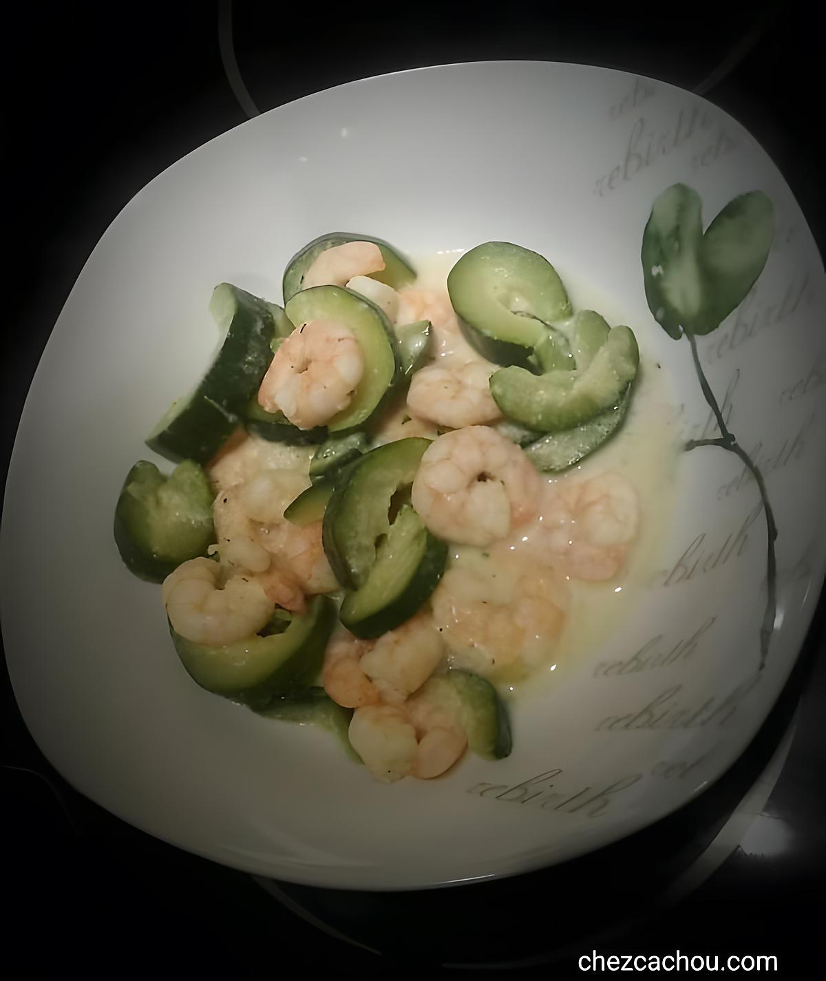 recette Mijoté de crevettes aux courgettes