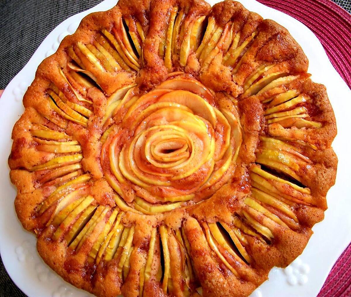 recette TARTE AUX POMMES  REVISITÉE AVEC UNE PÂTE A GÂTEAU