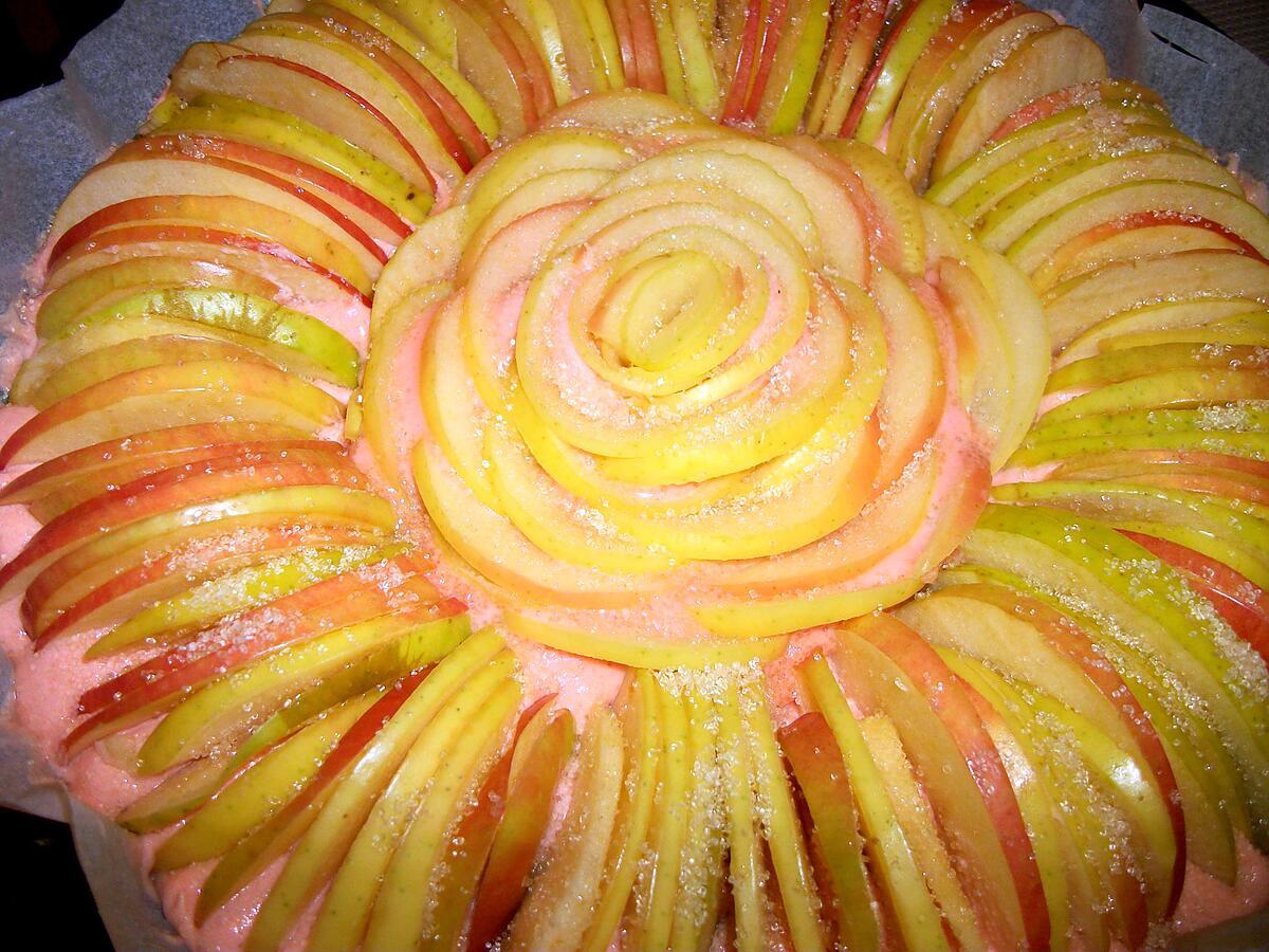 recette TARTE AUX POMMES  REVISITÉE AVEC UNE PÂTE A GÂTEAU