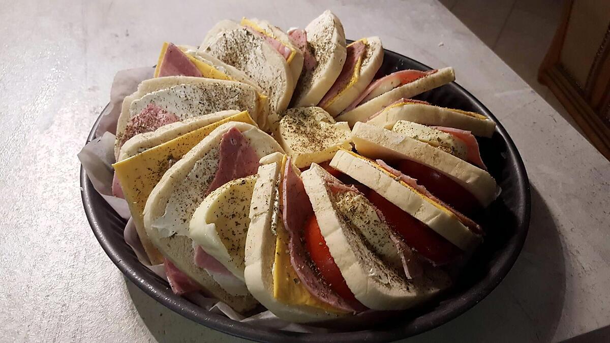 recette gâteau de pain de mie -tomates et mozzarella