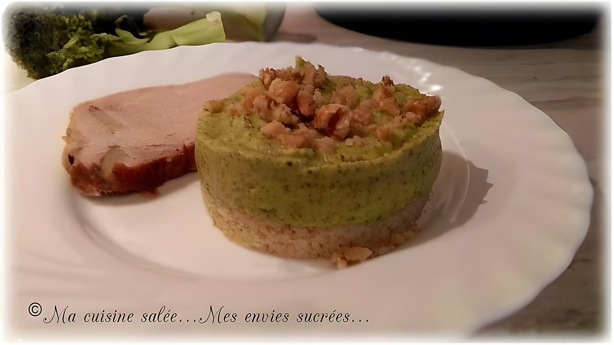 recette PUREE DE BROCOLIS SUR LIT DE BOULGOUR