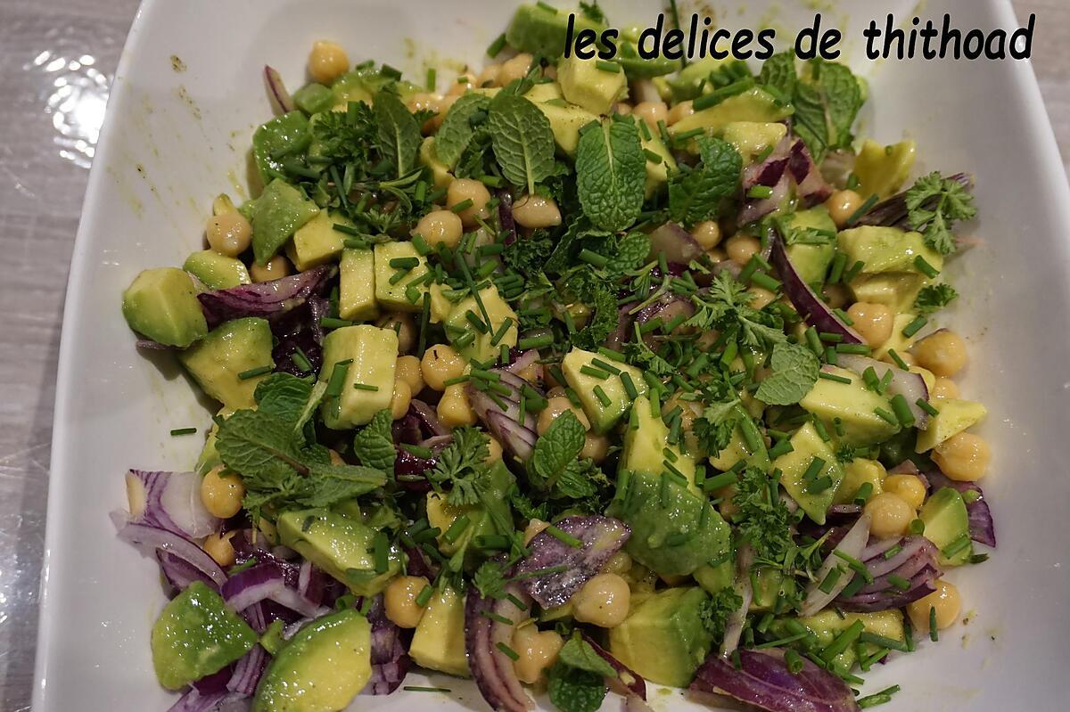 recette salade de pois chiches et avocat