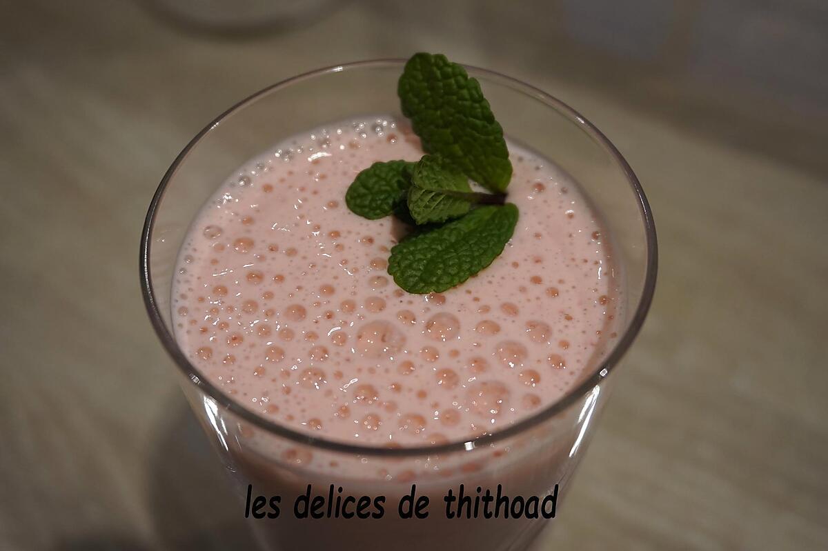 recette milkshake lait ribot et famboises