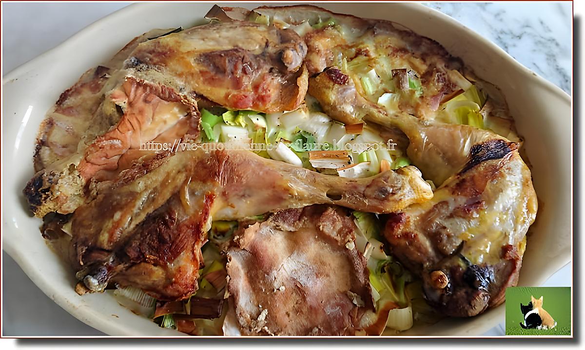 recette Poulet, entouré de légumes, couronné par un mont d'or fondu