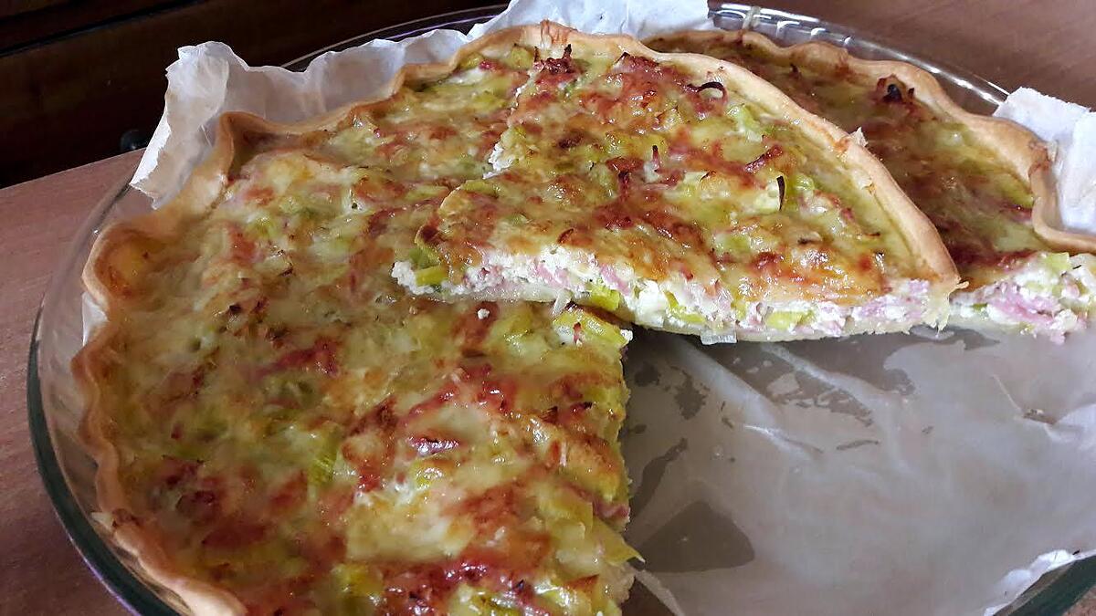 recette Quiche aux poireaux et jambon