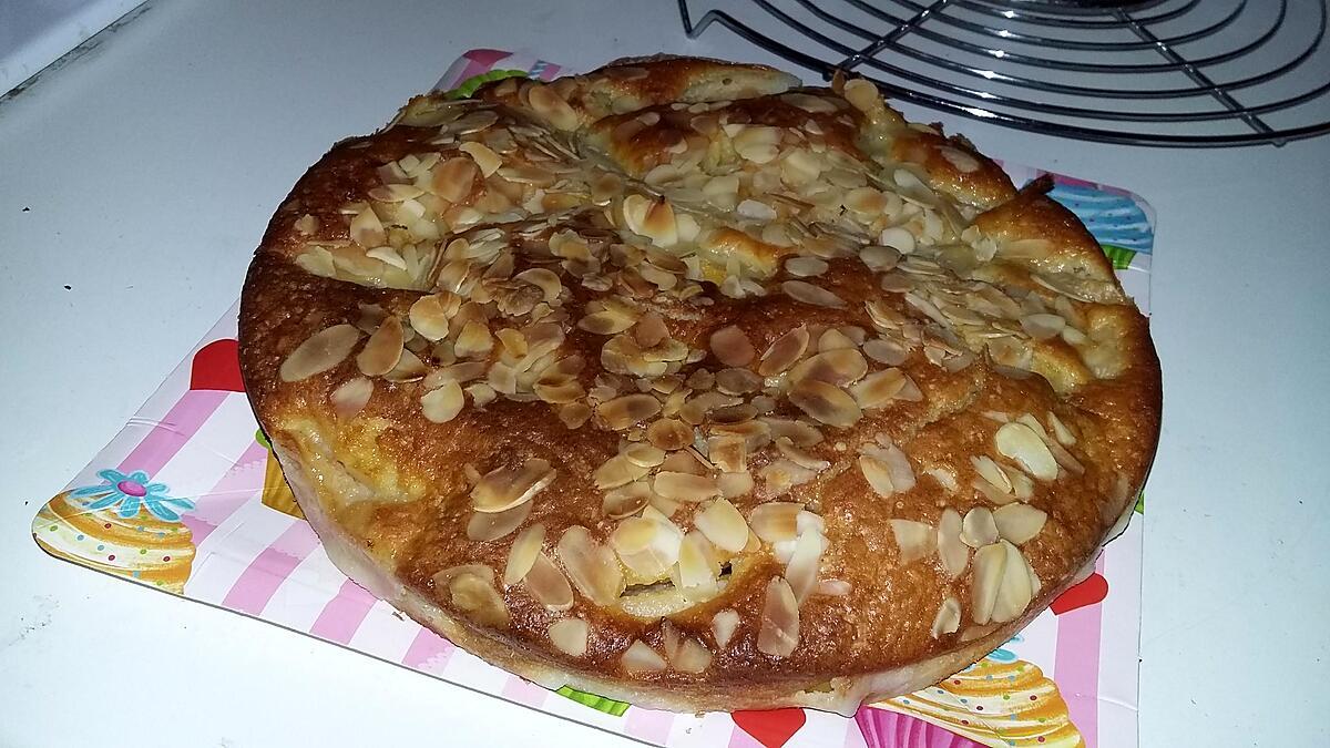 recette Gâteau au pèches eau de rose et amandes