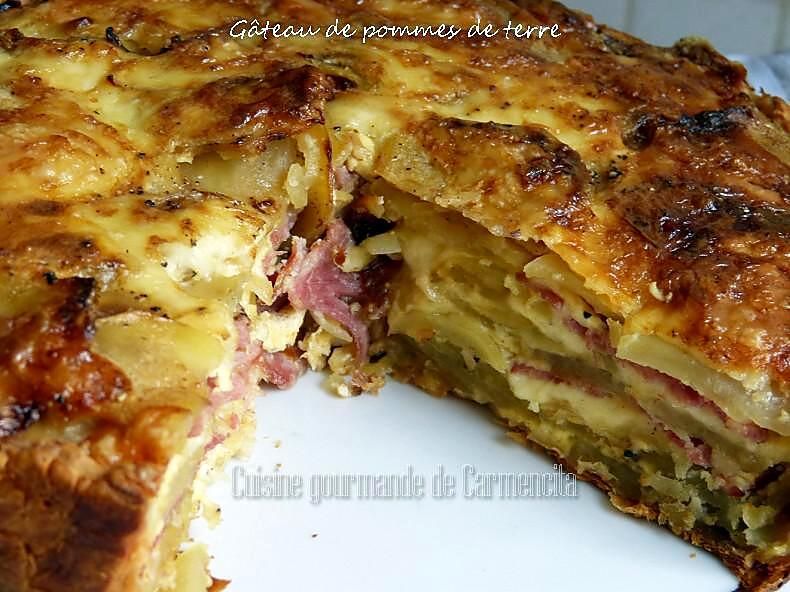 recette Gâteau de pommes de terre au bacon et chèvre