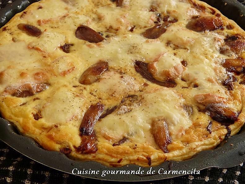 recette Tarte au Maroilles endives et échalotes confites