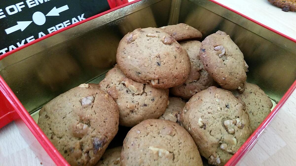 recette Cookies express choco-framboise-nougat