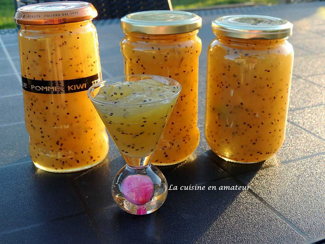 Recette de Confiture kiwis et pommes