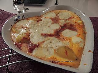 recette Oeufs gratinés pommes de terre à la sauce tomate