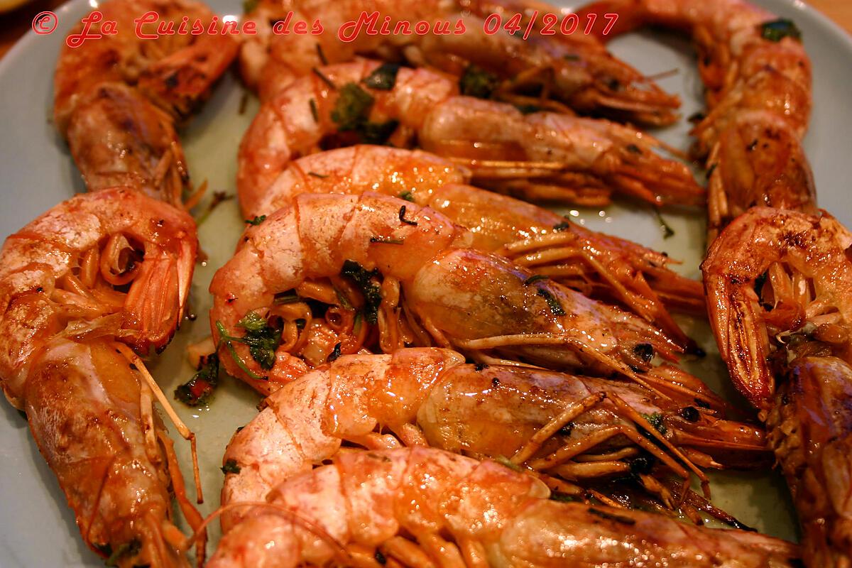 recette Crevettes Grillées Marinade Ail Citron Coriandre