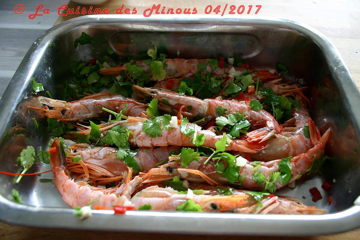 recette Crevettes Grillées Marinade Ail Citron Coriandre