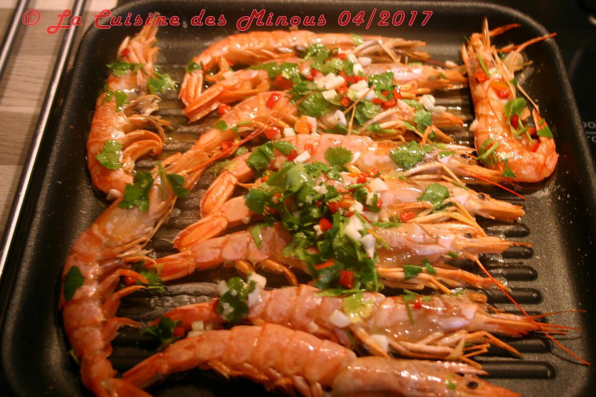 recette Crevettes Grillées Marinade Ail Citron Coriandre