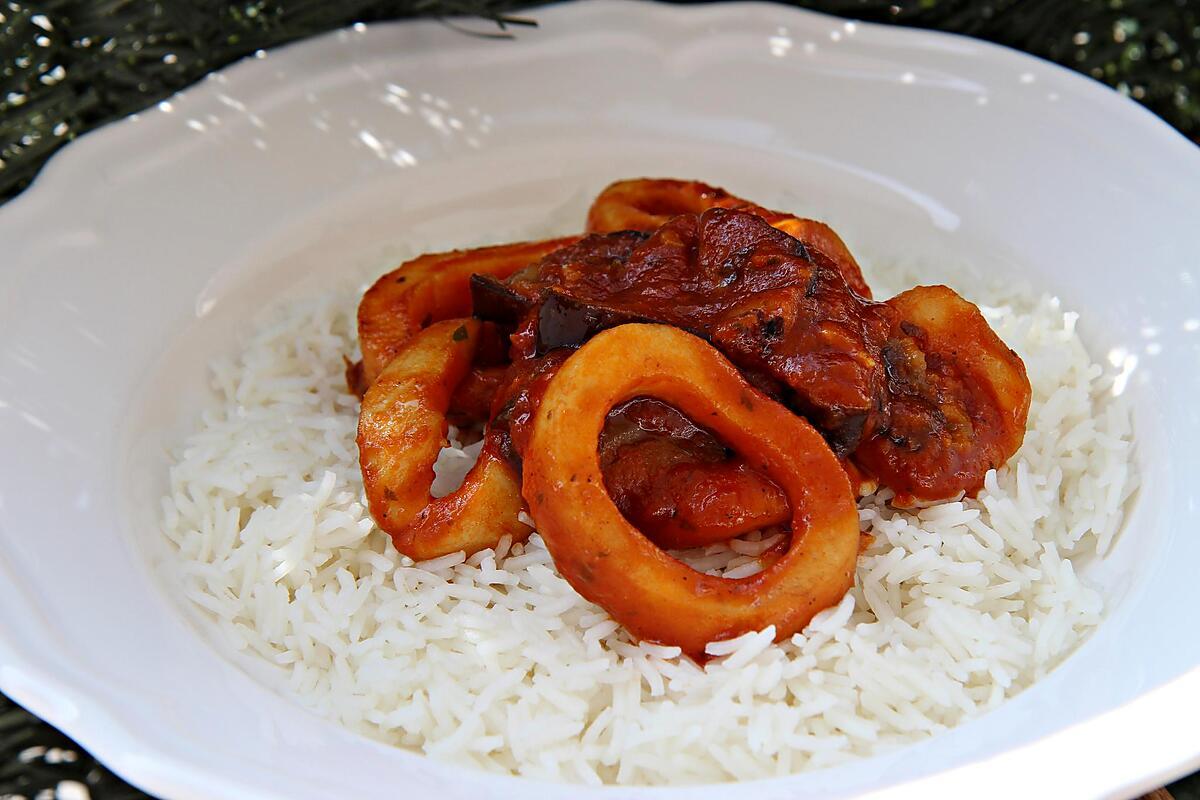 recette Anneaux de Calamars à la sauce tomate