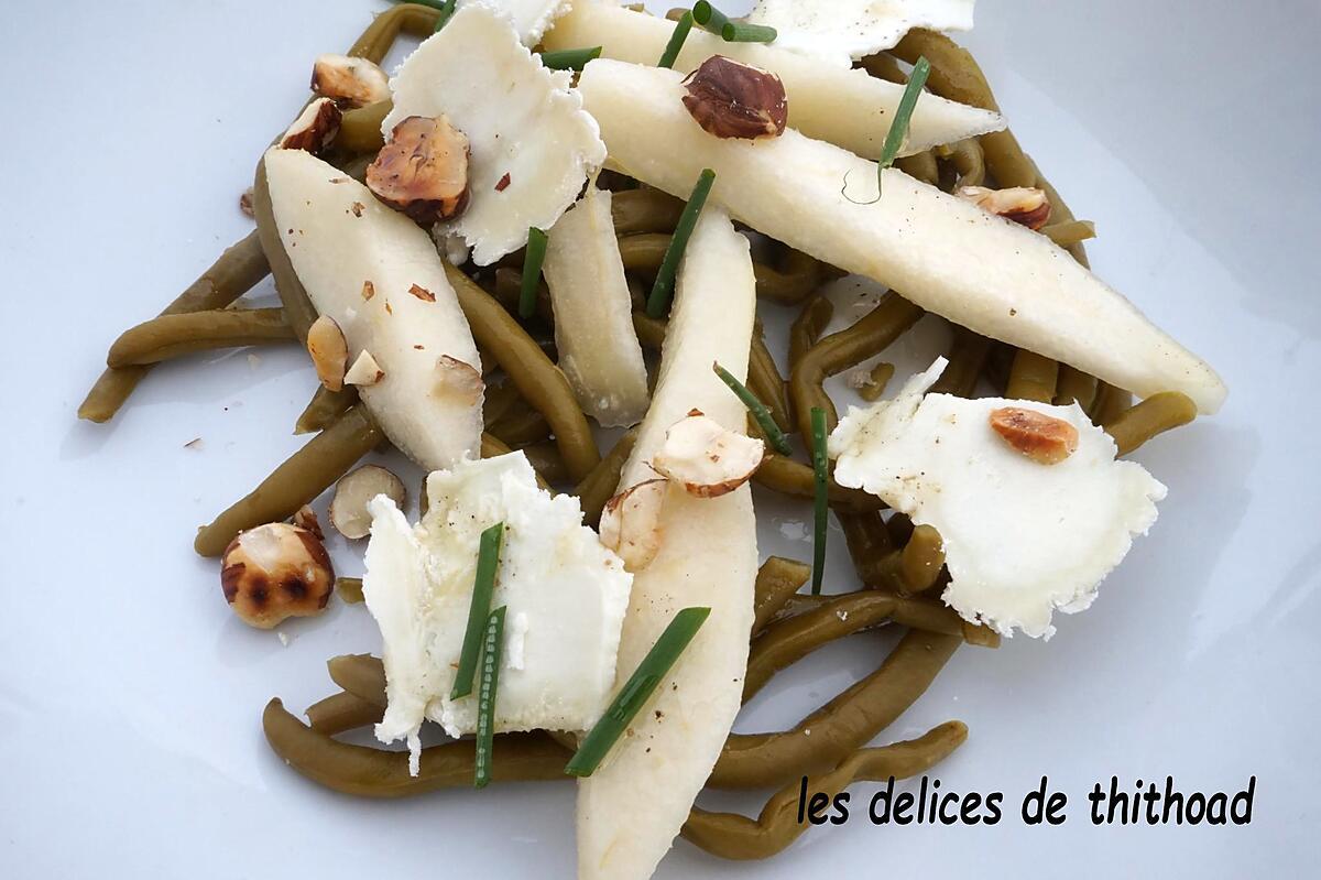 recette salade haricots, poires et noisettes