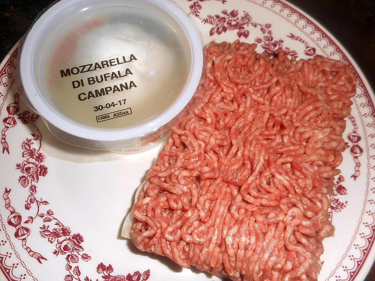 recette Steak haché a la mozzarella