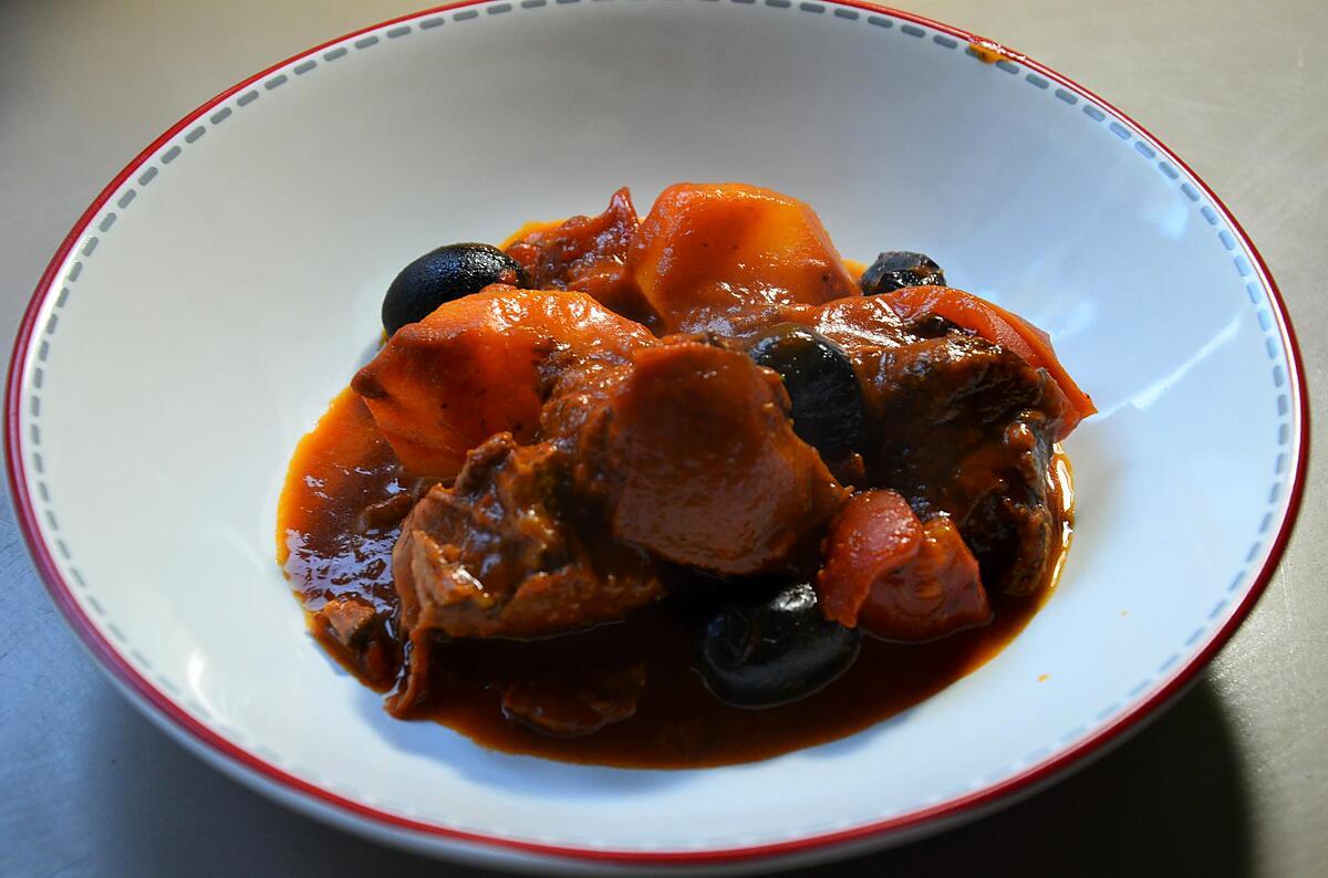 recette Mijoté de paleron de boeuf à la tomate et aux épices