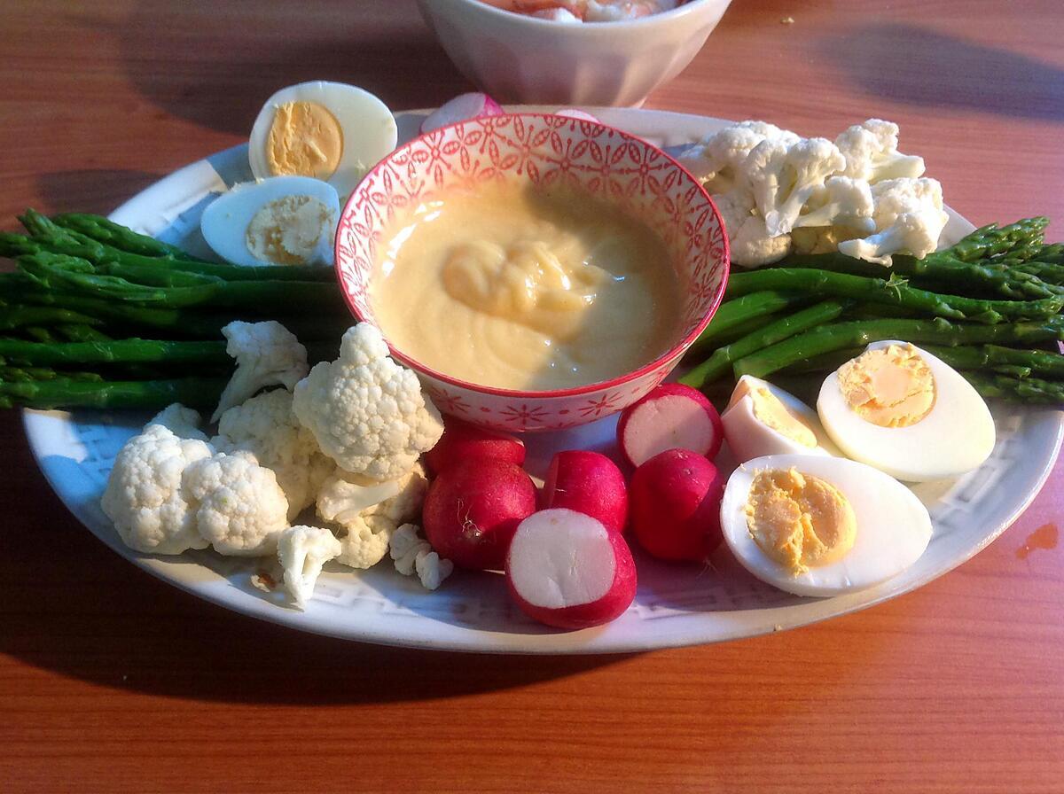 recette Légumes en apéritif, aïoli et mayo maison.