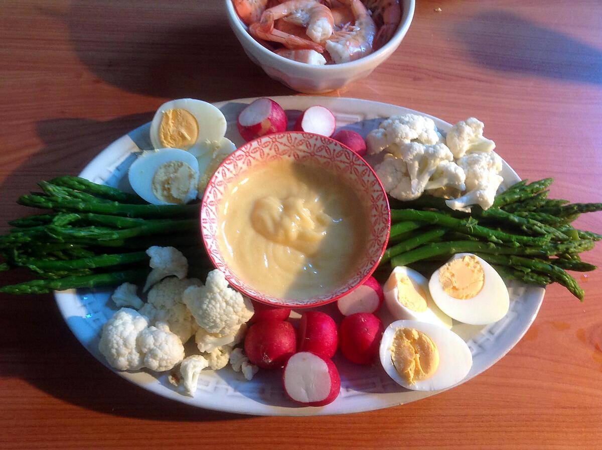 recette Légumes en apéritif, aïoli et mayo maison.