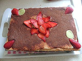 recette Génoise façon tiramisu aux fraises