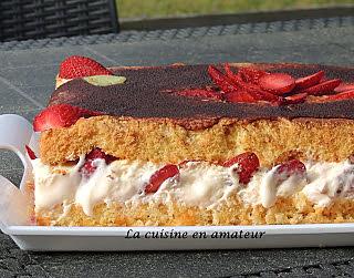 recette Génoise façon tiramisu aux fraises