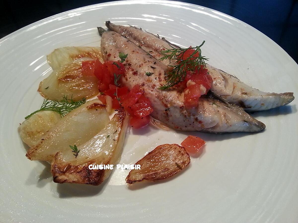 recette Filets de maquereaux marinés et fenouil braisés