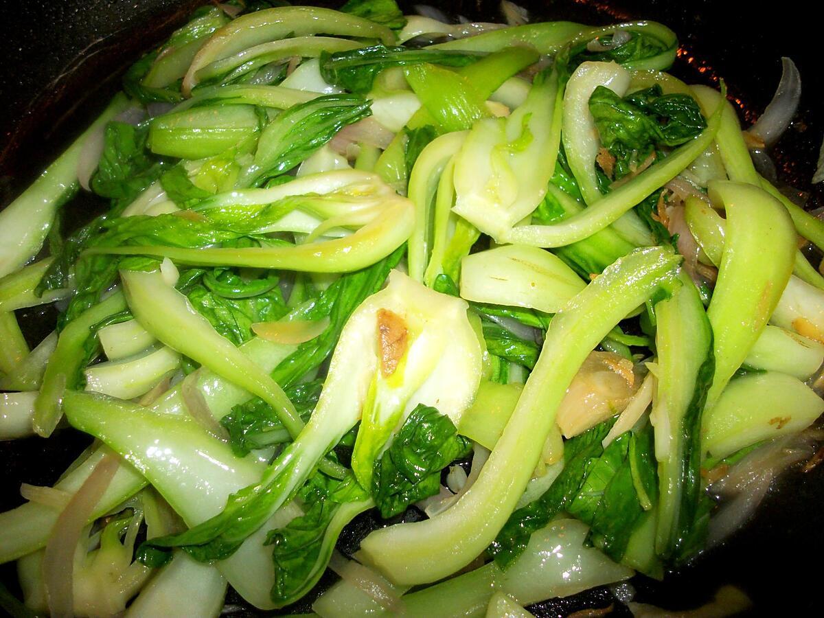 recette FRICASSE DE BREDES TOM POUCE (Pak Choï) ou ( Bok Choy)