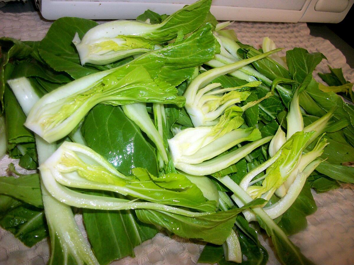 recette FRICASSE DE BREDES TOM POUCE (Pak Choï) ou ( Bok Choy)