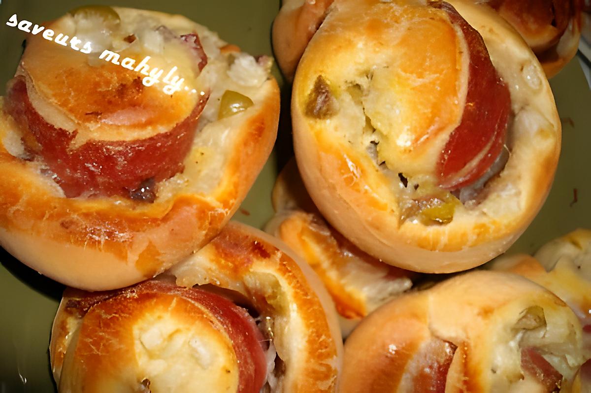 recette rolls salés (jambon/ oignon/ fromage/ olive)