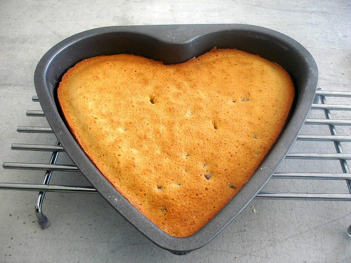 recette Financier géant à la noix de coco et aux pépites de chocolat