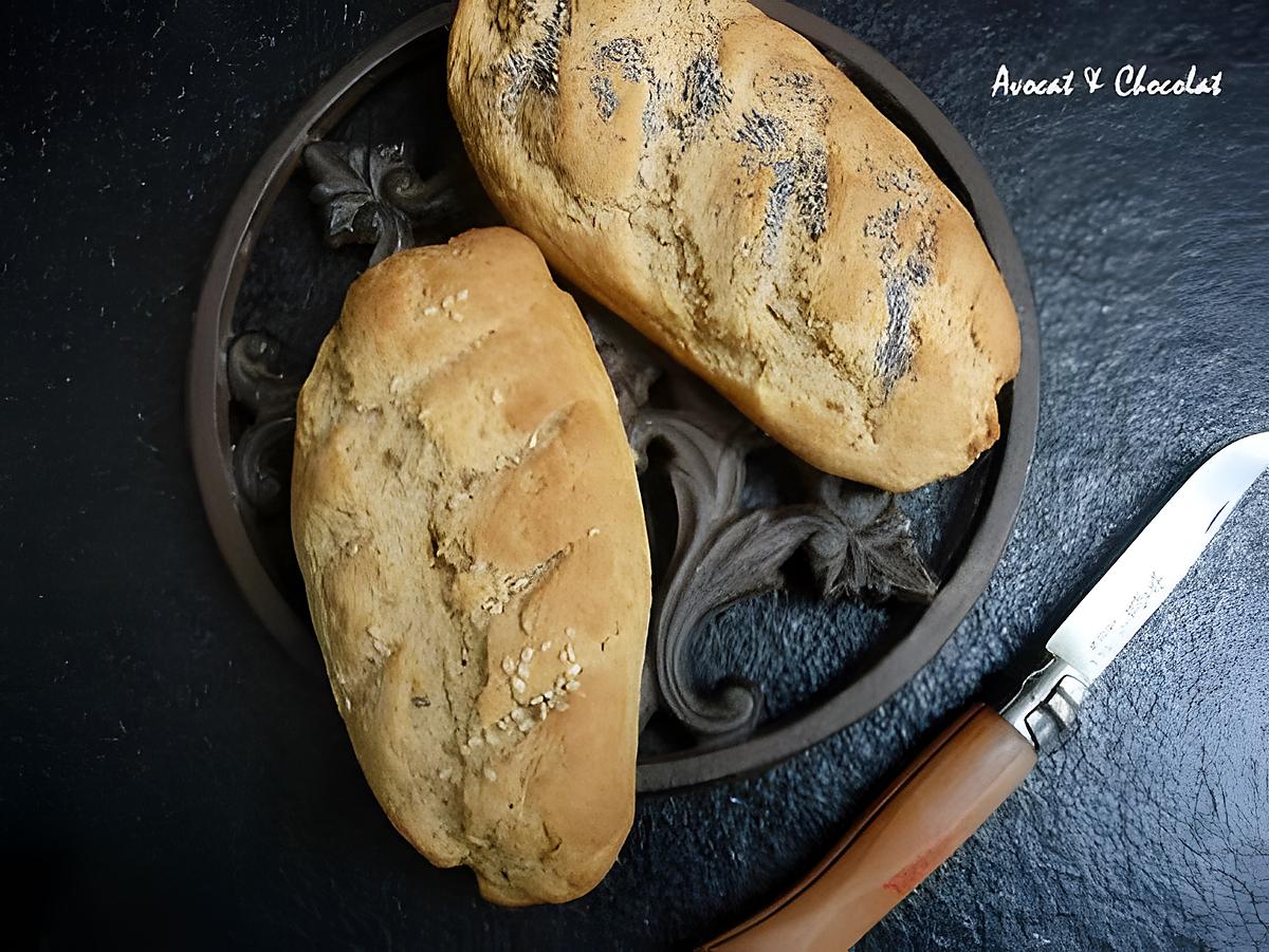 recette ** Baguettines Fondantes sans levage ni petrissage : Epeautre complet , Ricotta et Graines **