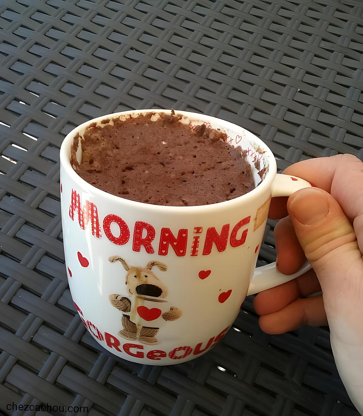 recette Mug Cake light au chocolat et fraises