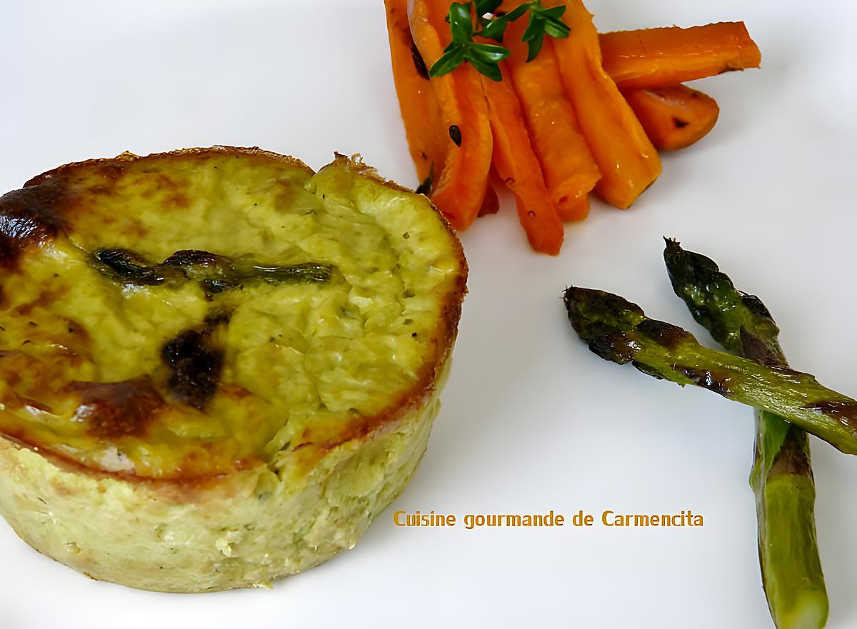 recette Petits flans d'asperges vertes au pesto ail des ours