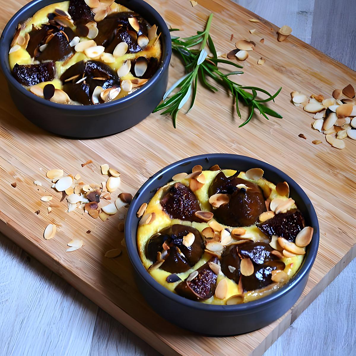 recette Gratin de figues au sirop vanillé à l'armagnac et amandes