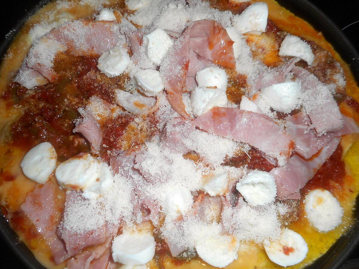 recette Omelette en pizza au jambon