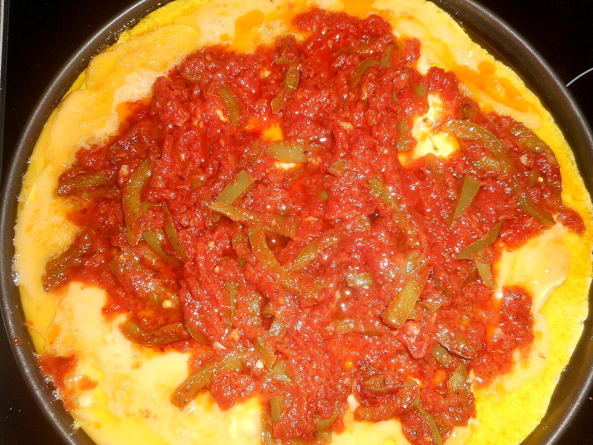 recette Omelette en pizza au jambon