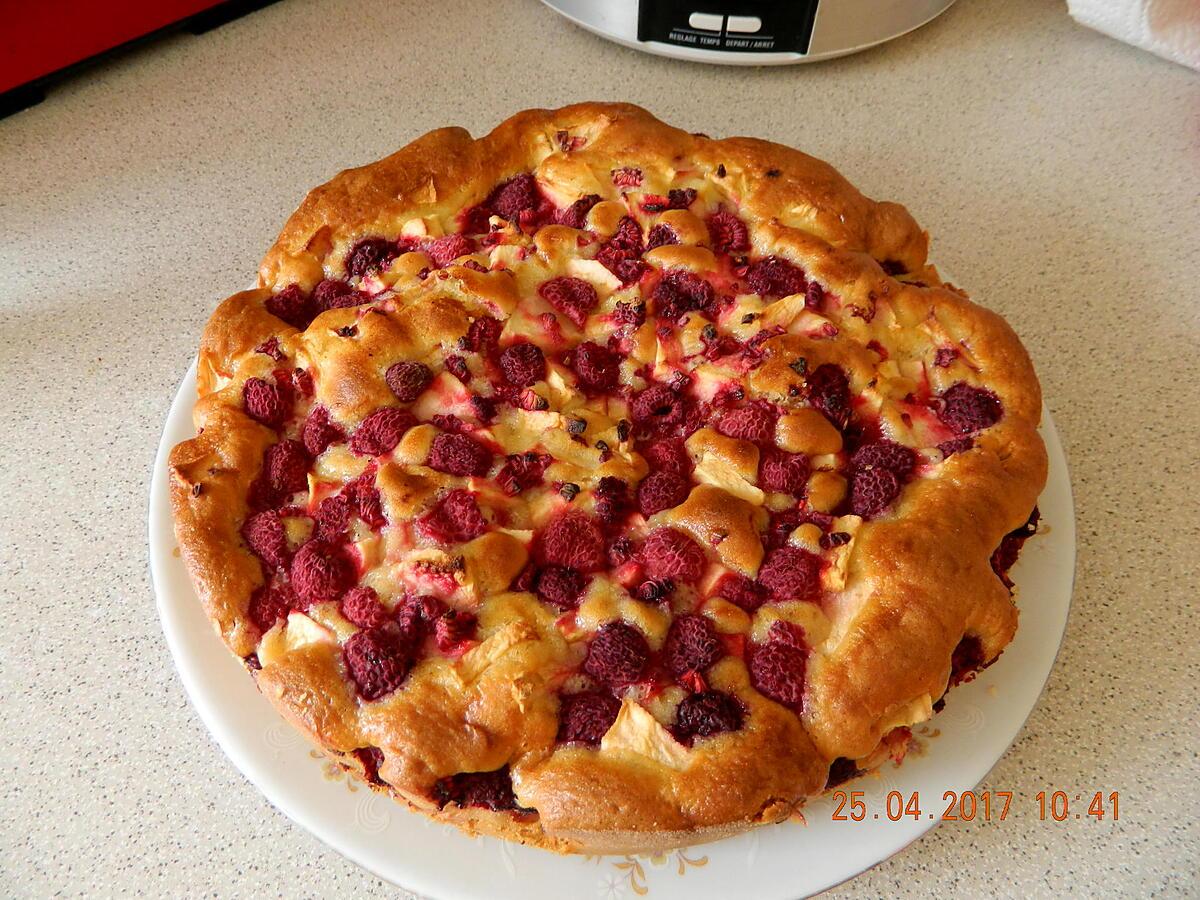 recette Gâteau pommes framboises mascarpone