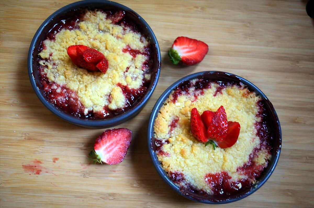 recette Crumble fraise et rhubarbe